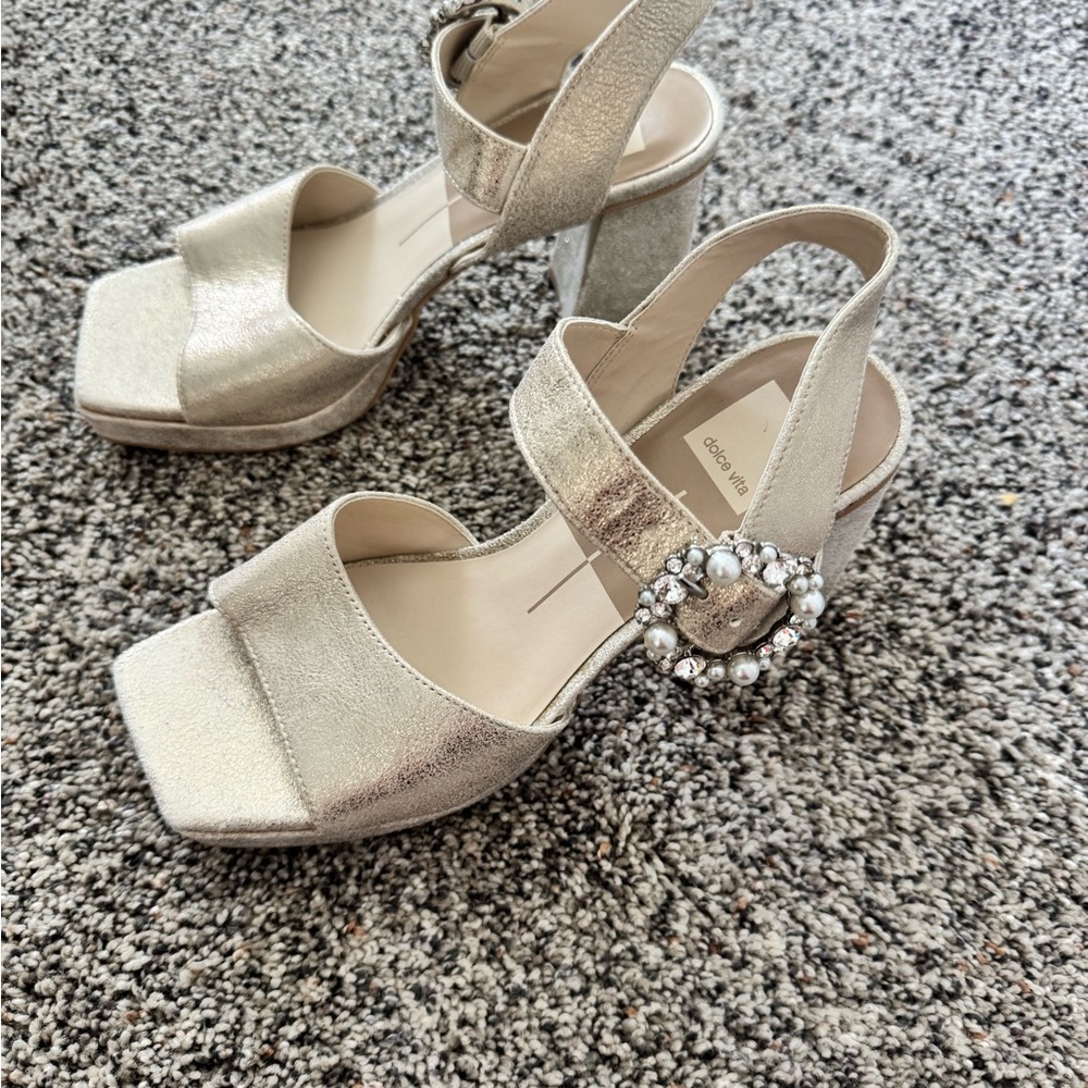 Dolce Vita Metallic Silver Heels